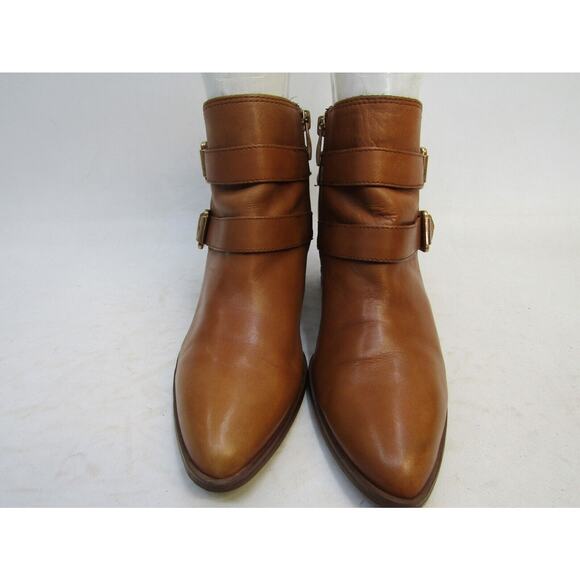 Franco Sarto Womens Size 8 Brown Leather Zip Buckle Ankle Fashion Boots Booties - Picture 5 of 11